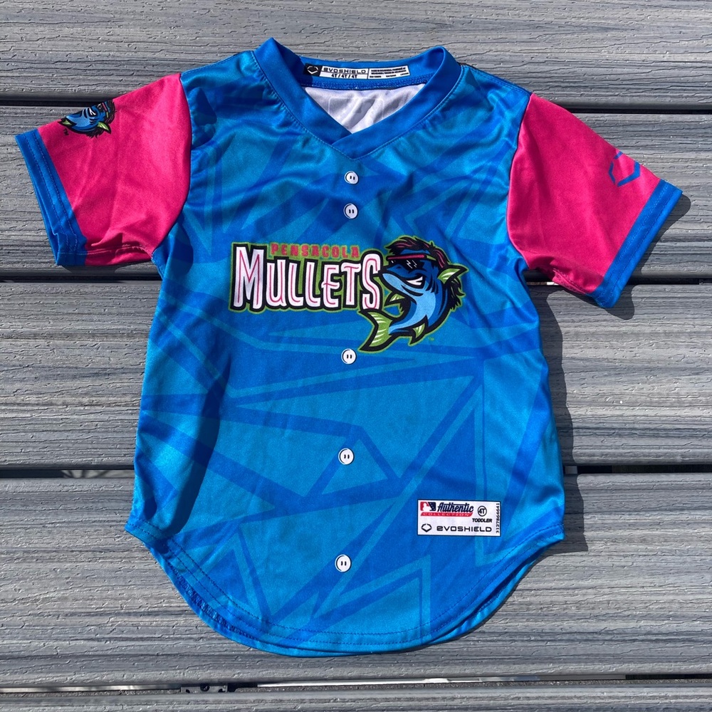 MLB - Marlins Pensacola Mullets Blue Wahoos Toddler Baseball Jersey - 4T